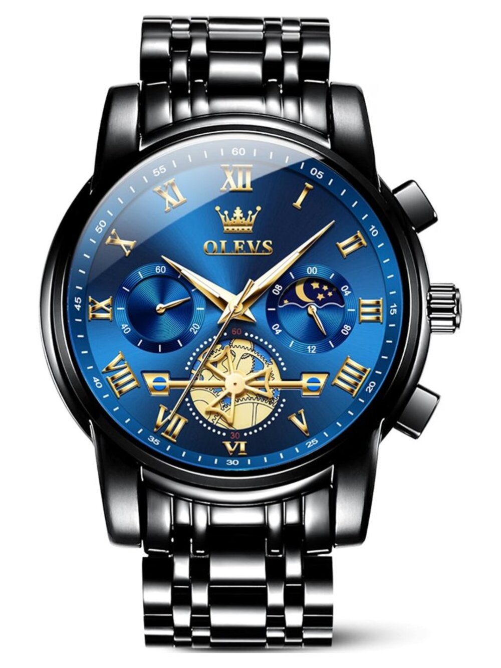 Luxury Waterproof Stainless Steel Big Face Chronograph Mens Watch